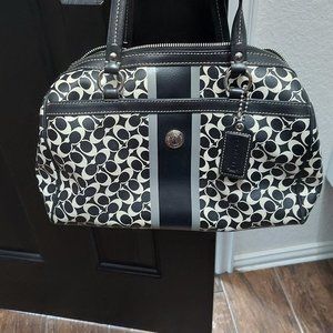 Coach black and white "bowling" bag